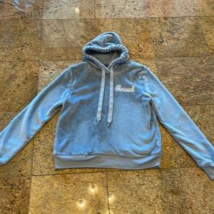 Baby Blue Soft Fur Blessed Hoodie